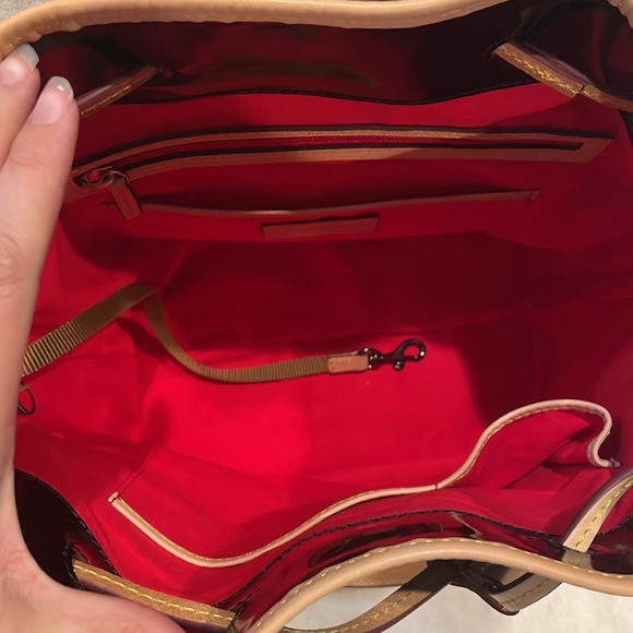 Dooney & Bourke Italian Patent Drawstring Signature Leathers Patent Collection - Picture 5 of 14